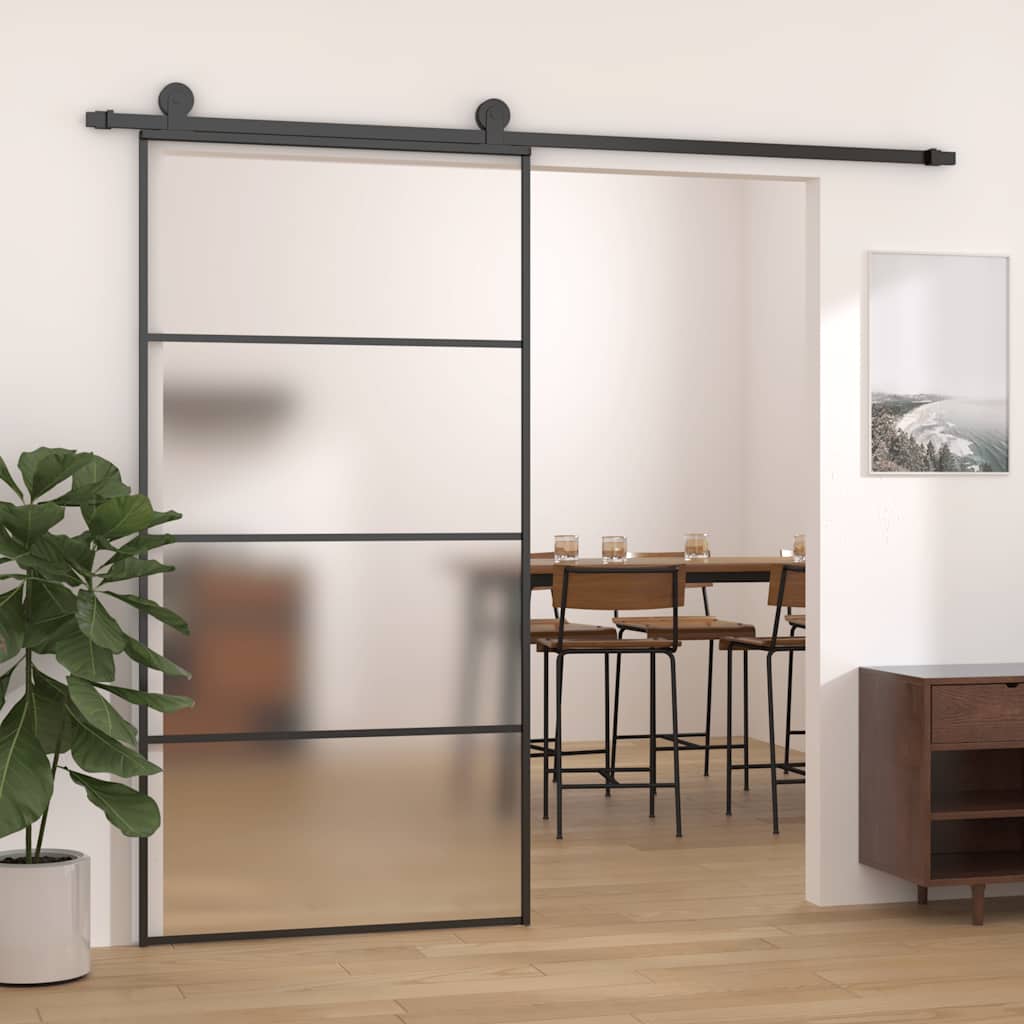 Schiebetür Aluminium Und Esg Glas Schwarz