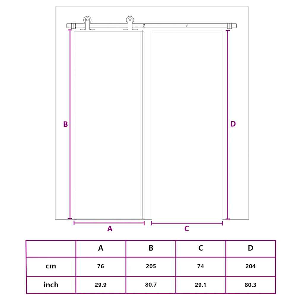 Schiebetür Esg Glas Und Aluminium Schwarz