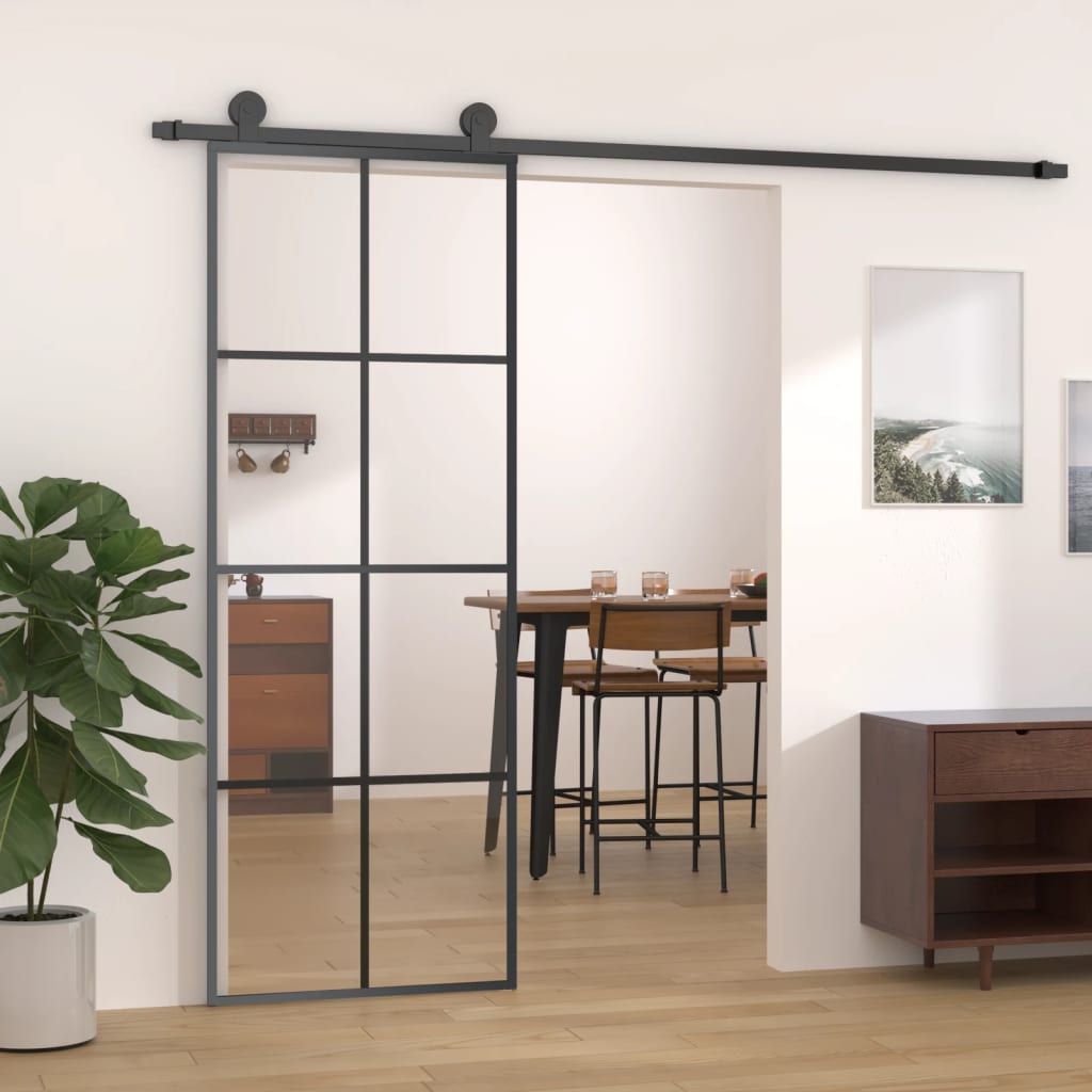 Schiebetür Esg Glas Und Aluminium Schwarz