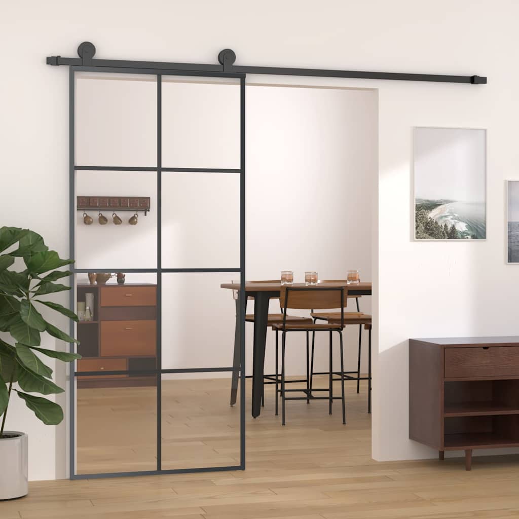 Schiebetür Esg Glas Und Aluminium Schwarz