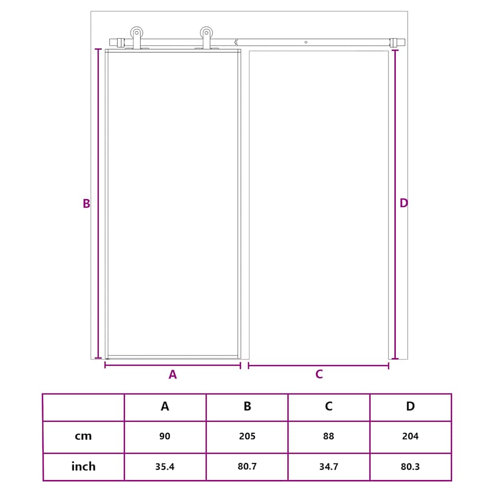 Schiebetür Esg-Mattglas Und Aluminium Weiß