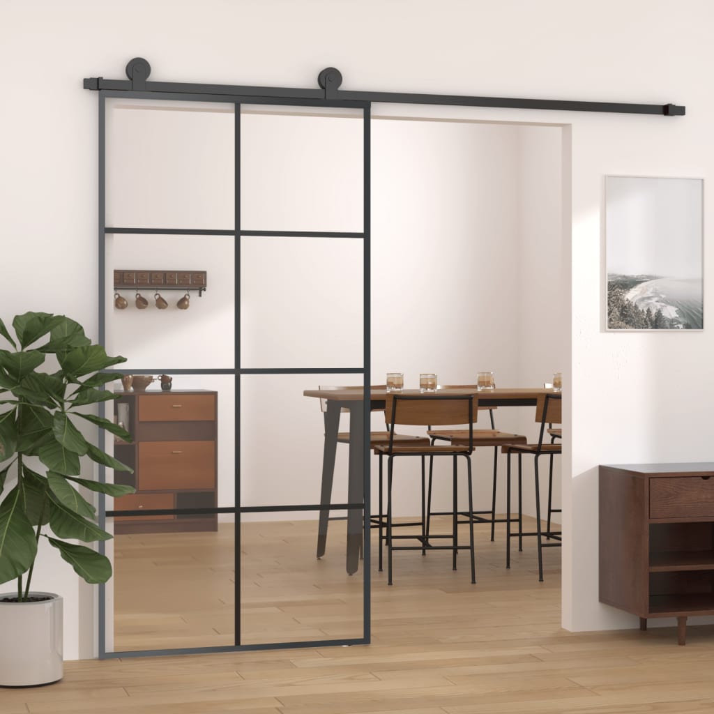 Schiebetür Esg Glas Und Aluminium Schwarz