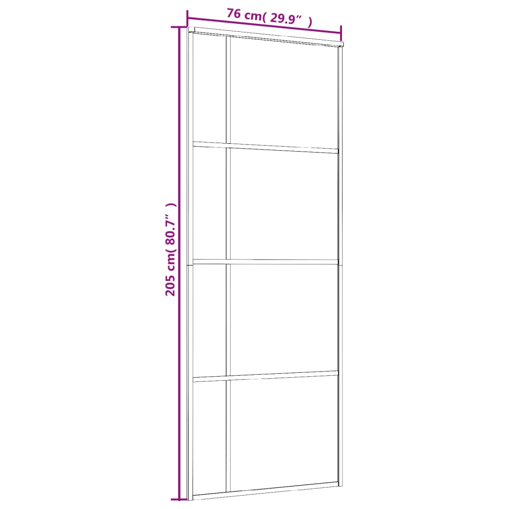 Schiebetür Esg-Glas Und Aluminium Schwarz