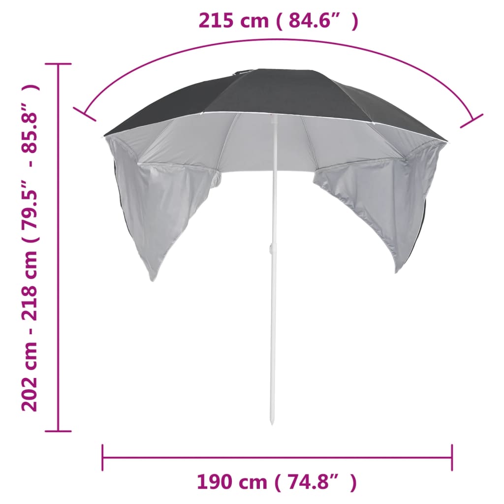Strandschirm Mit Seitenteilen 215 Cm