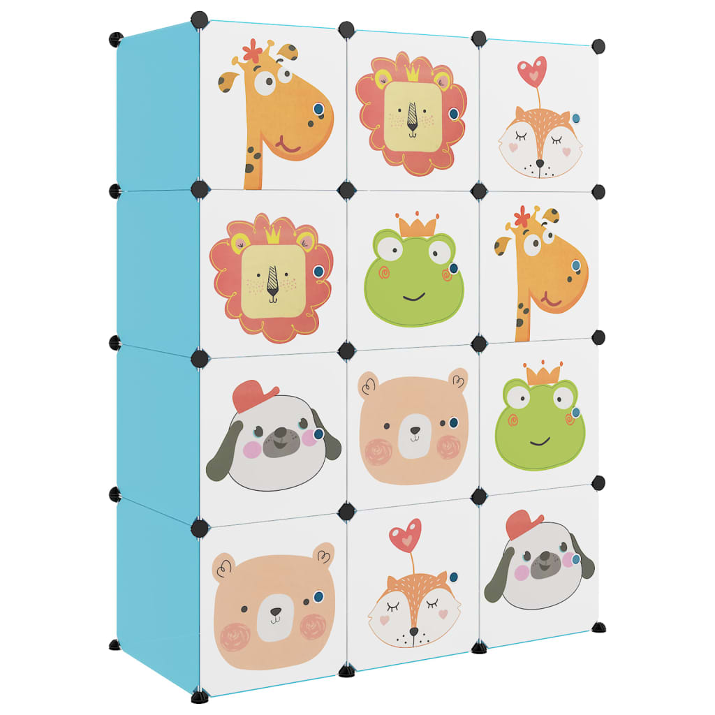 Kinderschrank Modular Mit 12 Würfeln Pp Blau