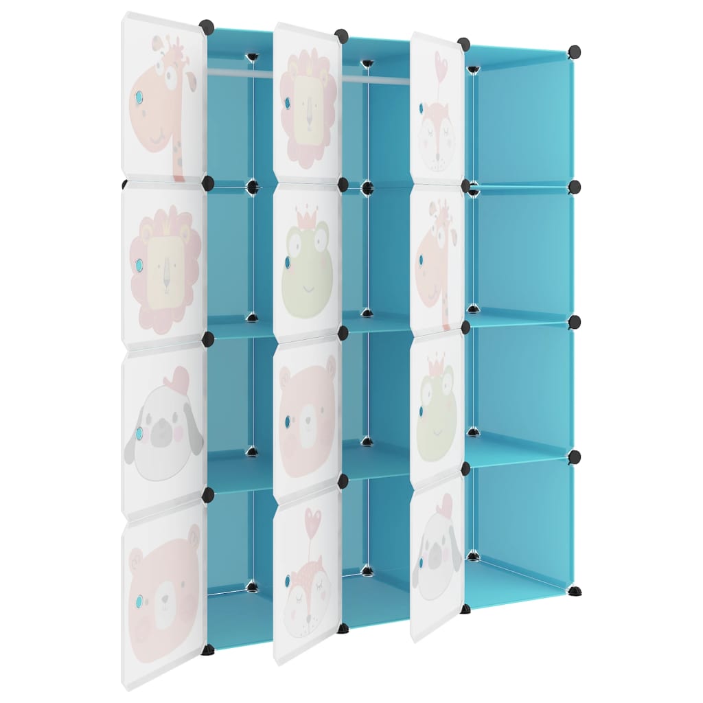 Kinderschrank Modular Mit 12 Würfeln Pp Blau