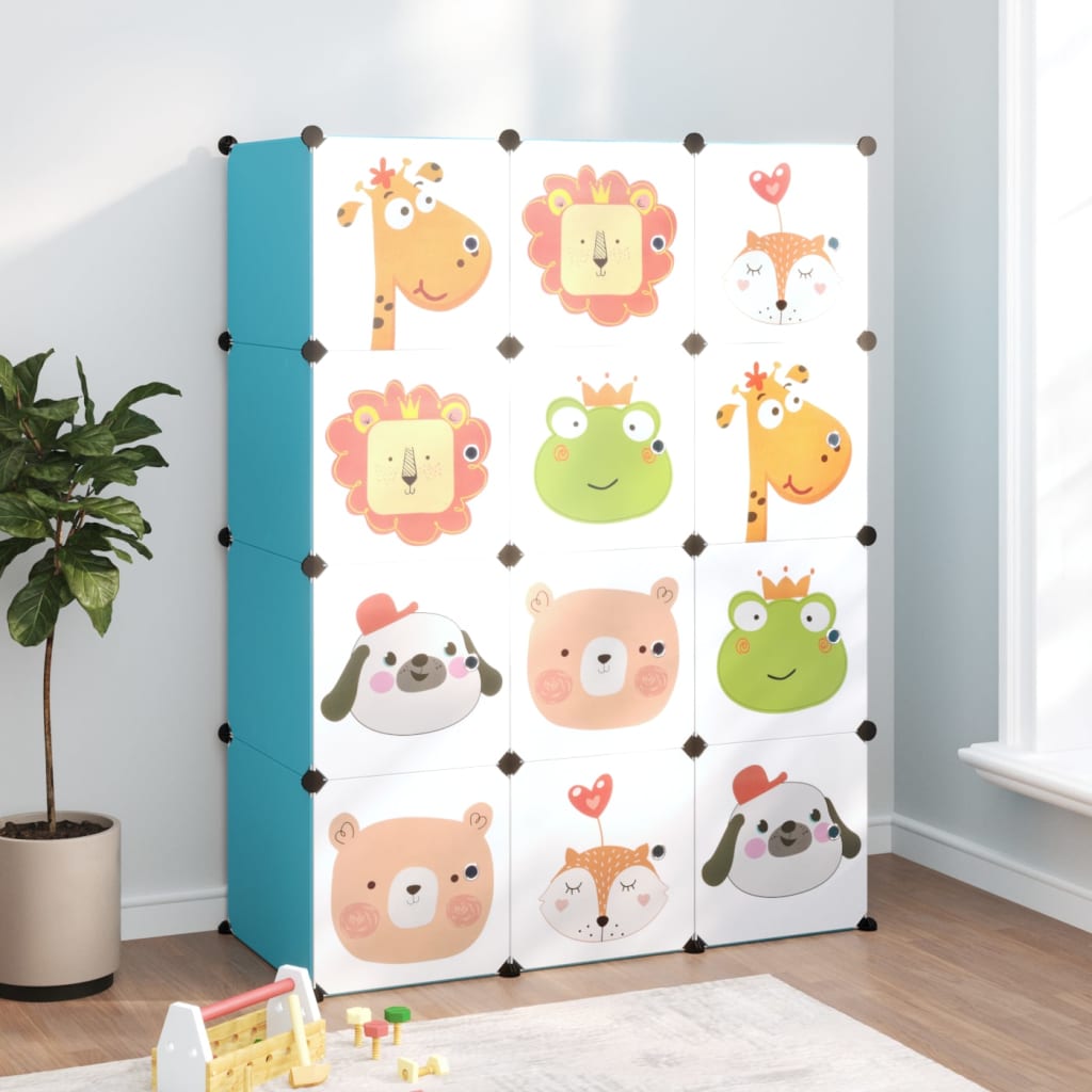 Kinderschrank Modular Mit 12 Würfeln Pp Blau