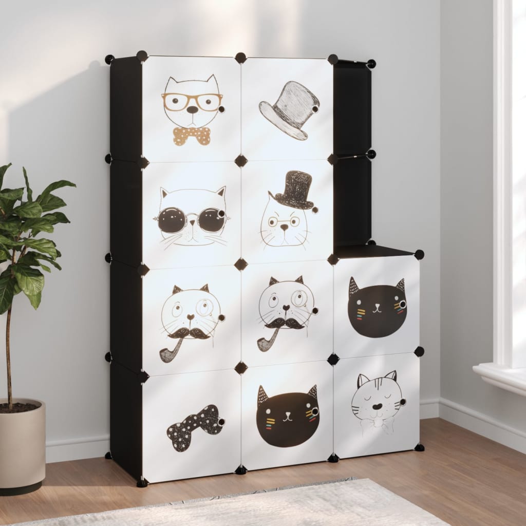 Kinderschrank Modular Mit 10 Würfeln Pp Schwarz