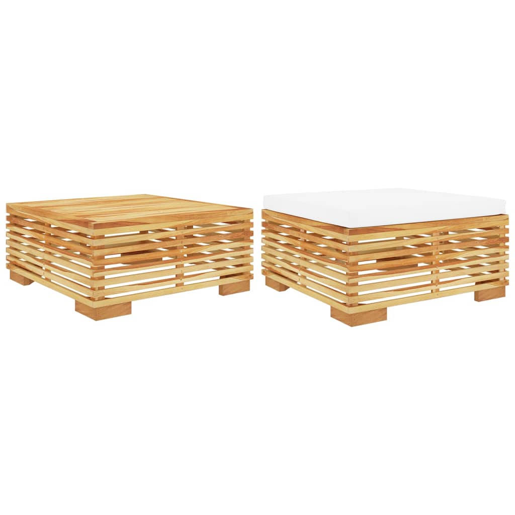 2-Tlg. Garten-Lounge-Set Massivholz Teak