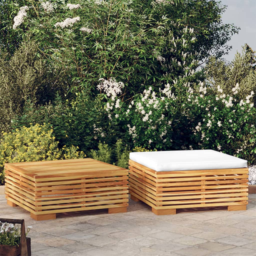2-Tlg. Garten-Lounge-Set Massivholz Teak