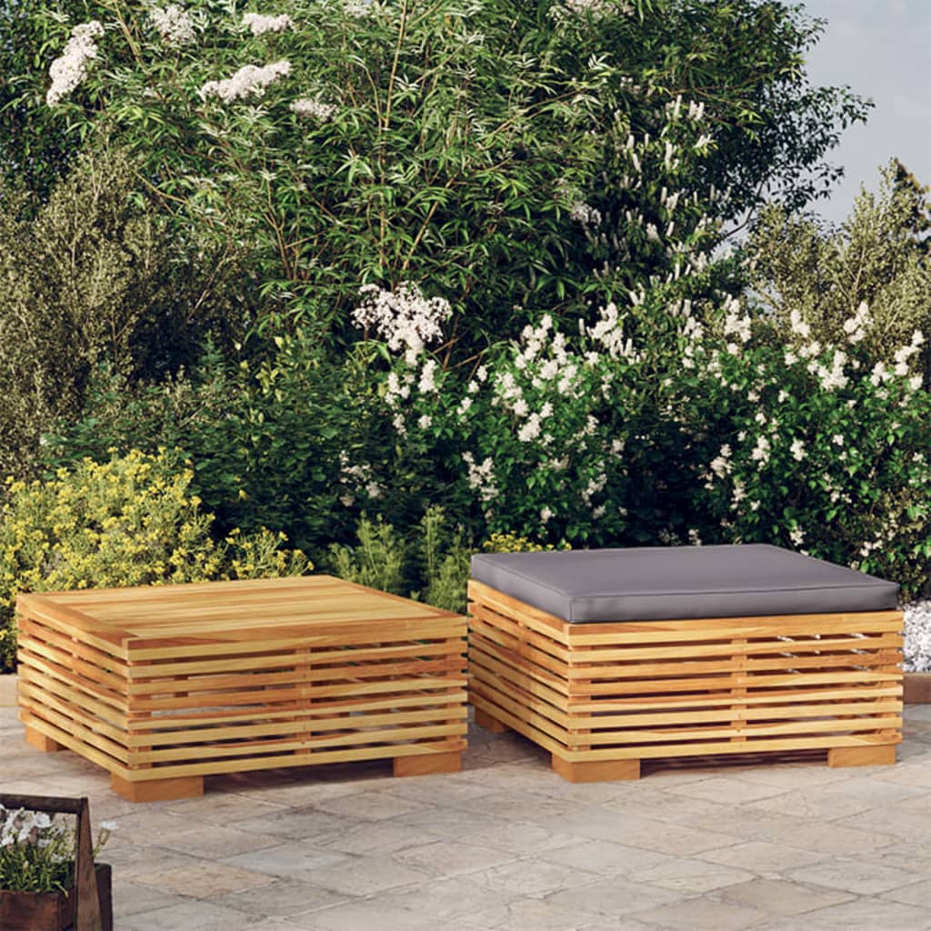 2-Tlg. Garten-Lounge-Set Massivholz Teak