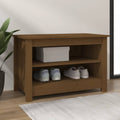 Schuhbank 70X38X45,5 Cm Massivholz Kiefer Honigbraun