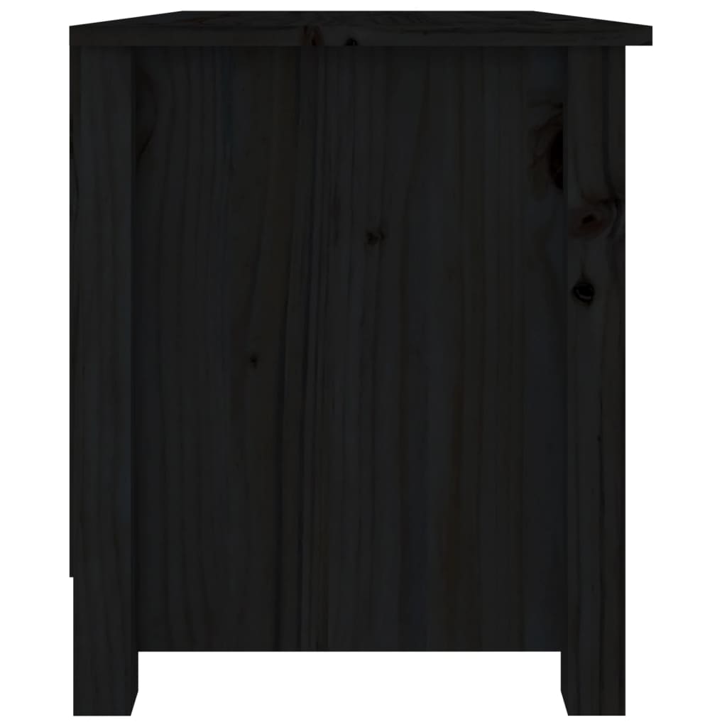 Schuhbank 70X38X45,5 Cm Massivholz Kiefer Schwarz