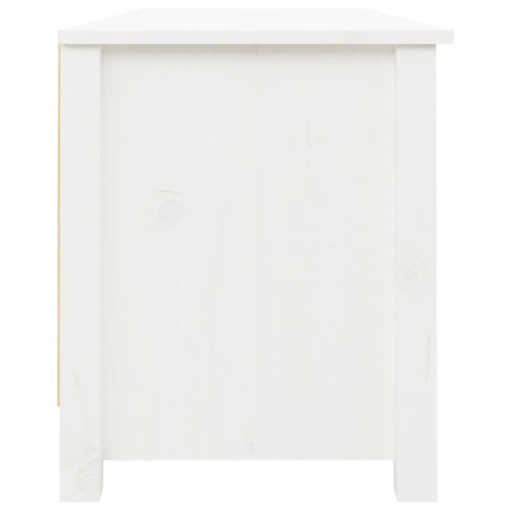 Schuhbank 110X38X45,5 Cm Massivholz Kiefer Weiß