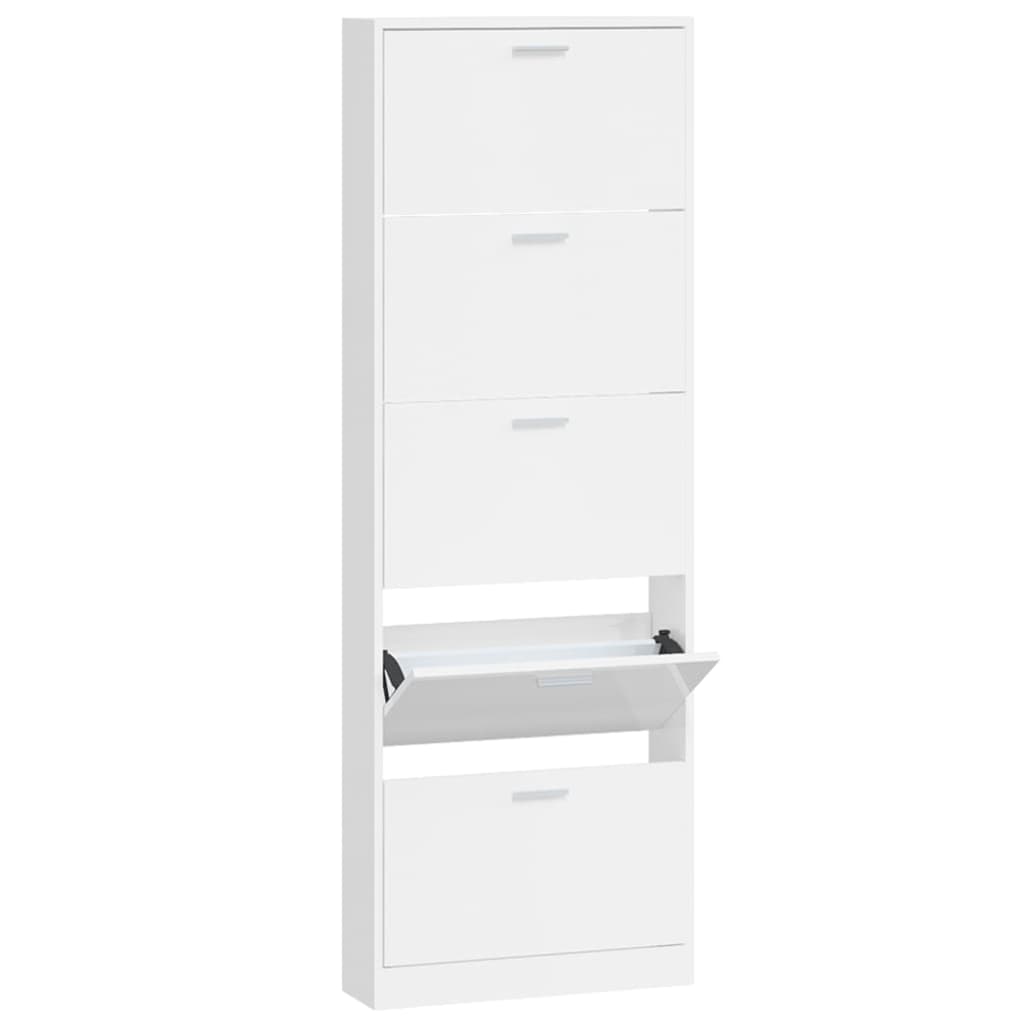 Schuhschrank 59X17X Holzwerkstoff Hochglanz-Weiß