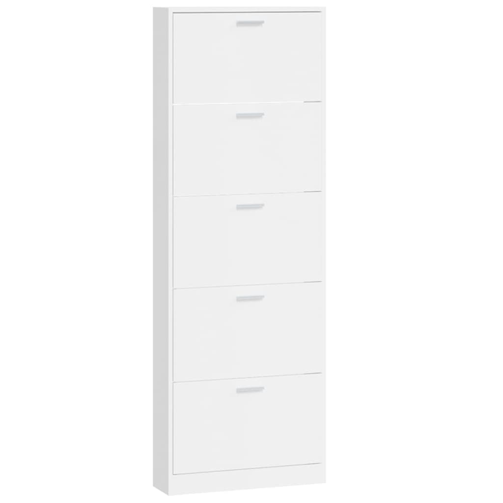 Schuhschrank 59X17X Holzwerkstoff Hochglanz-Weiß