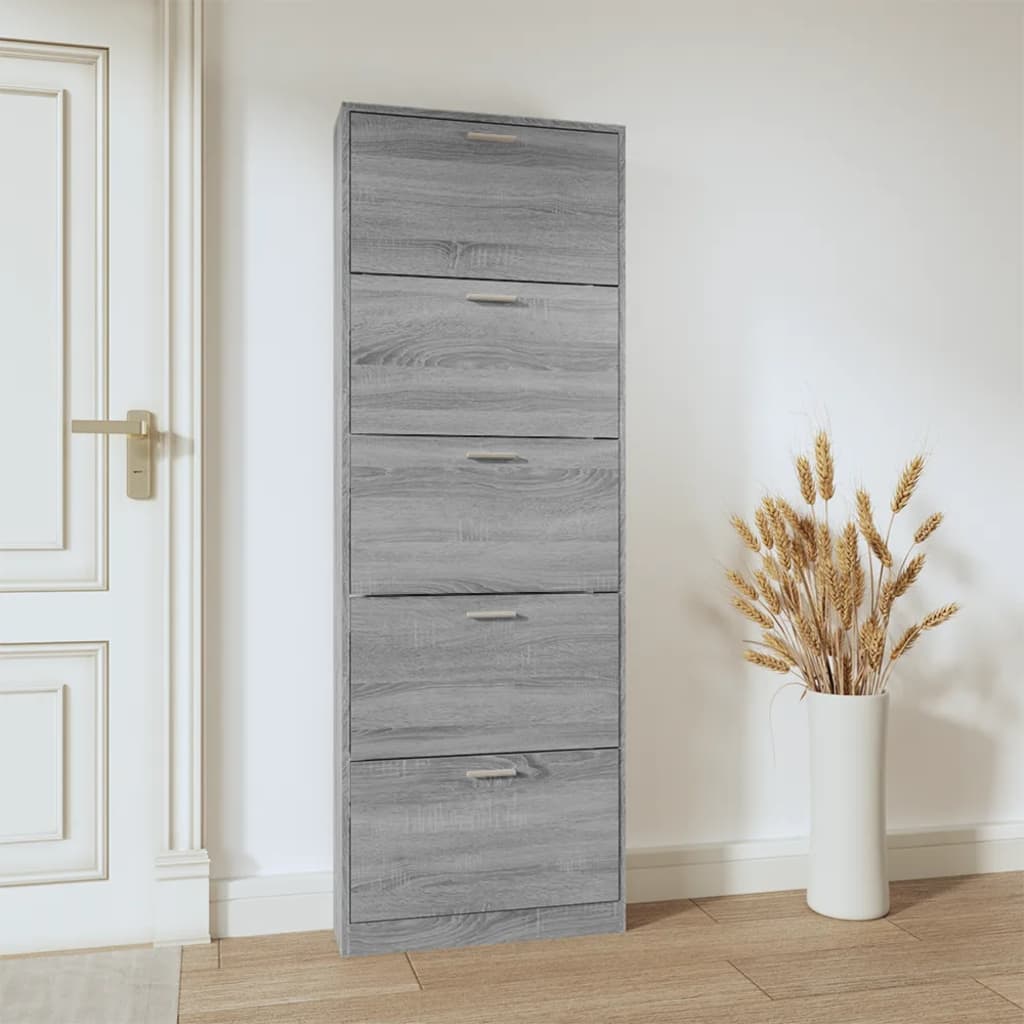 Schuhschrank 59X17X Holzwerkstoff Grau Sonoma