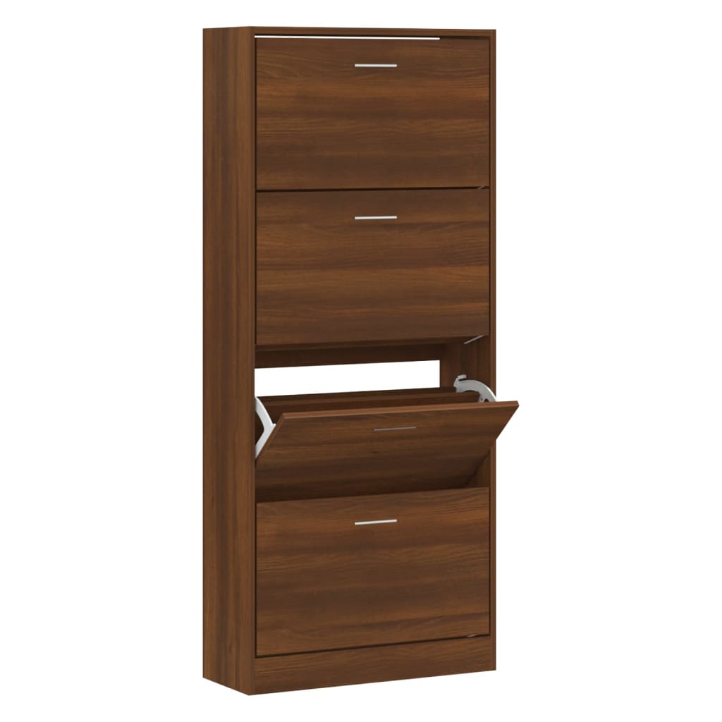 Schuhschrank Braun Eichen-Optik 63X24X Holzwerkstoff Braune Eiche