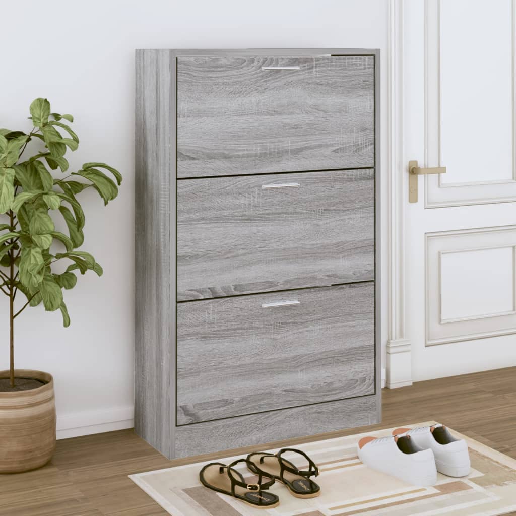 Schuhschrank 63X24X Holzwerkstoff Grau Sonoma