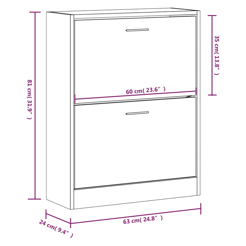 Schuhschrank 63X24X Holzwerkstoff Betongrau