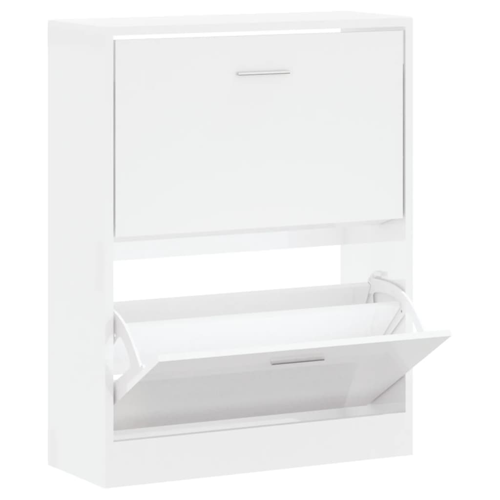 Schuhschrank 63X24X Holzwerkstoff Hochglanz-Weiß