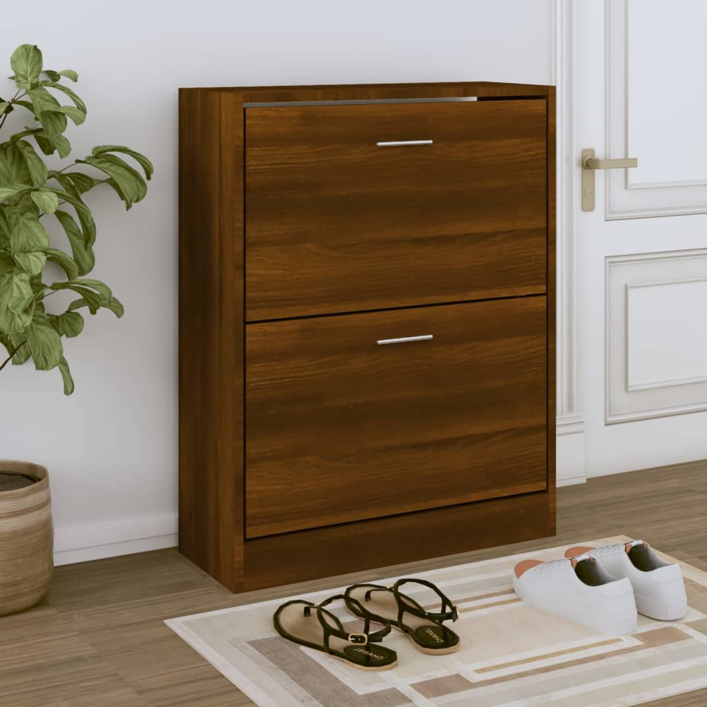 Schuhschrank Braun Eichen-Optik 63X24X Holzwerkstoff Braune Eiche