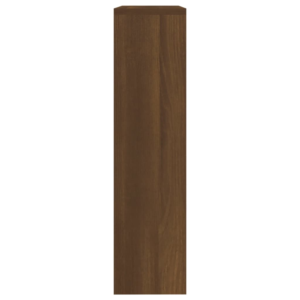 Schuhschrank Mit Spiegel 2 Fächer Braun Eichen-Optik 63X17X67Cm Braune Eiche