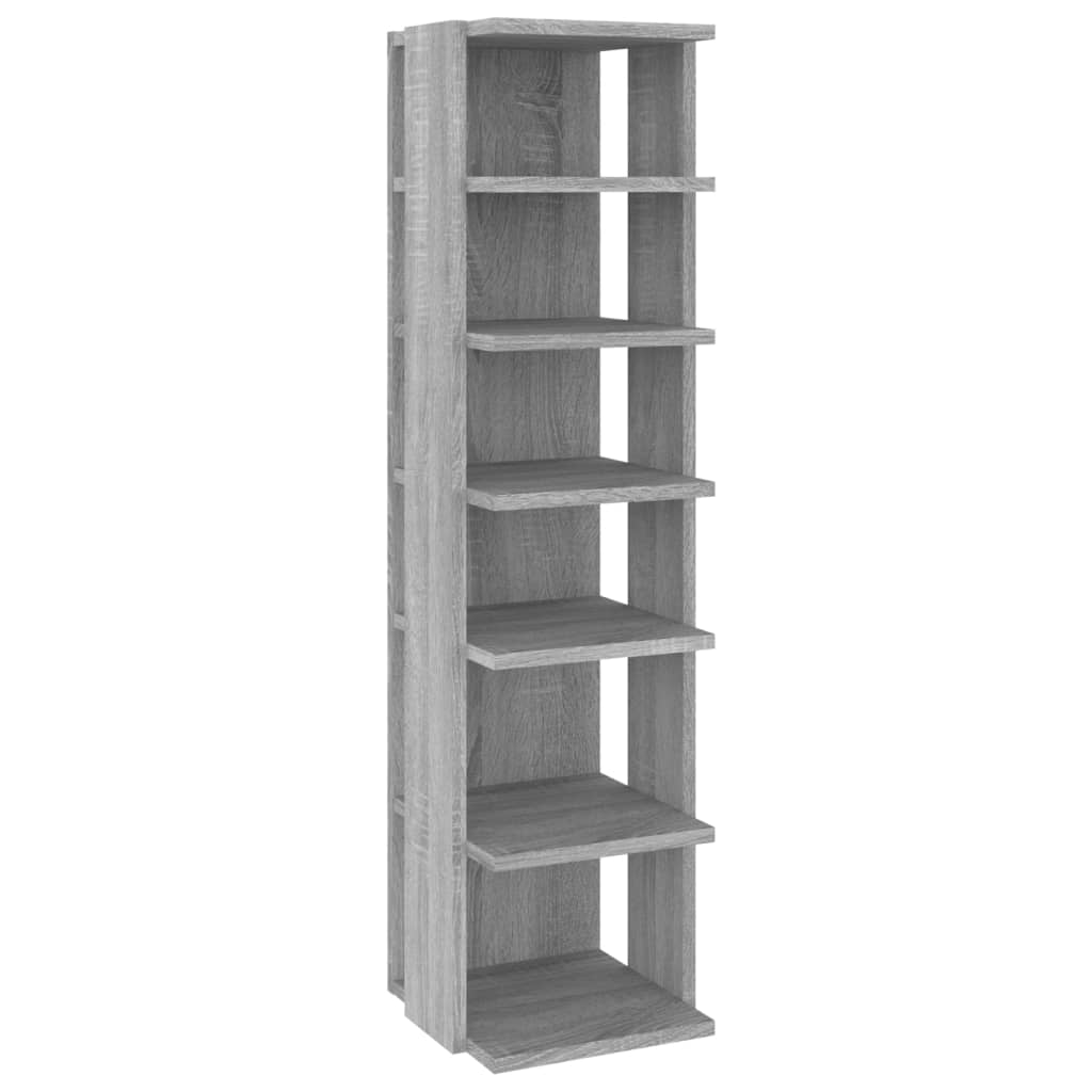 Schuhregale 2 Stk. 27,5X27X102 Cm Holzwerkstoff Grau Sonoma
