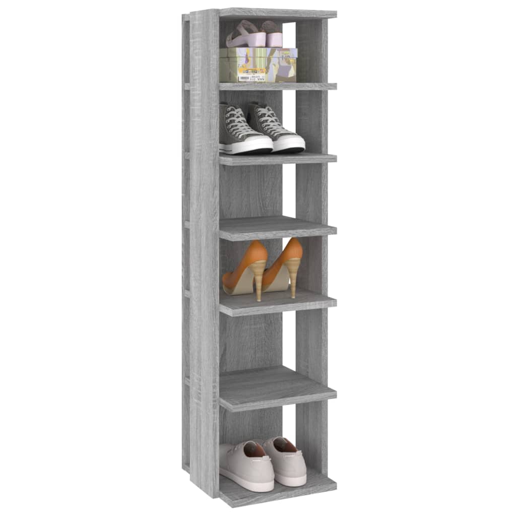 Schuhregale 2 Stk. 27,5X27X102 Cm Holzwerkstoff Grau Sonoma