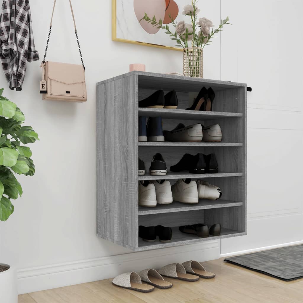 Schuhschrank Holzwerkstoff Grau Sonoma
