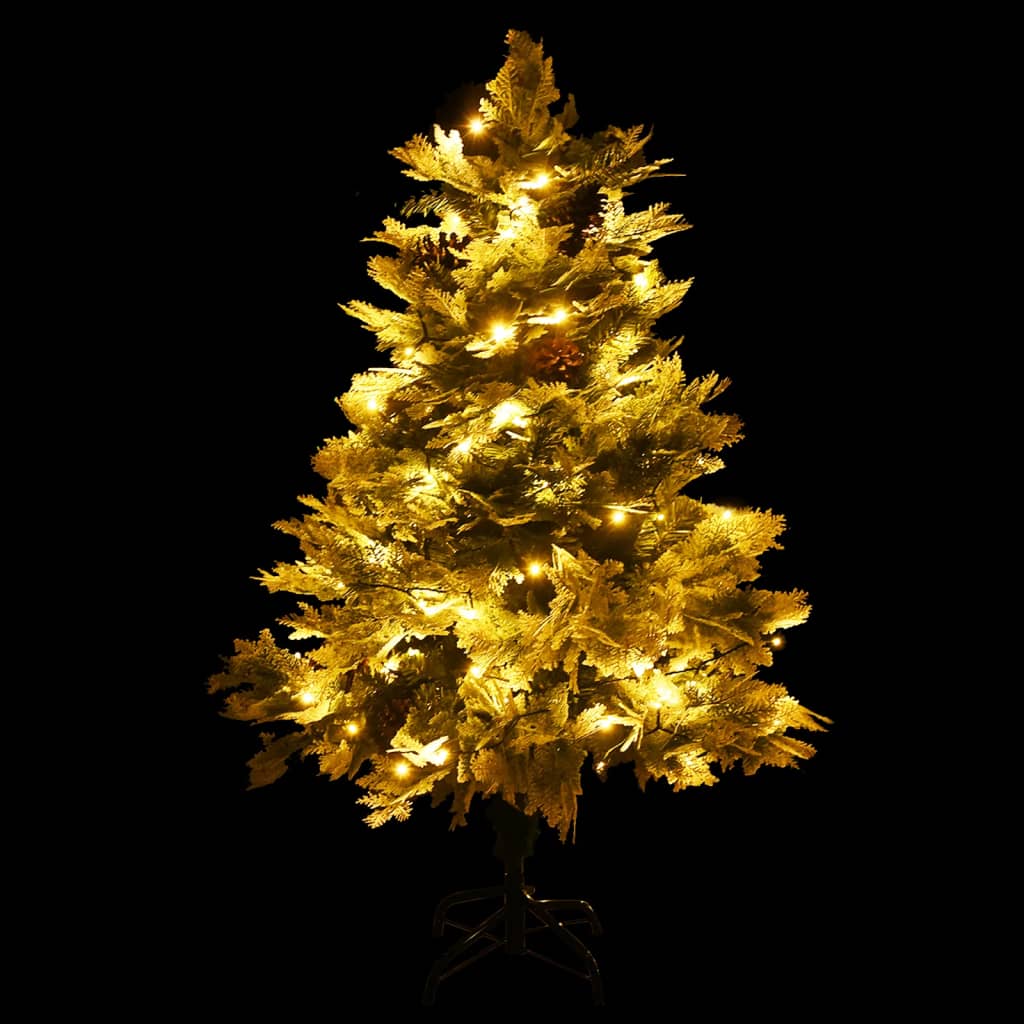 Weihnachtsbaum Mit Beleuchtung Und Kiefernzapfen Grün 150 Cm