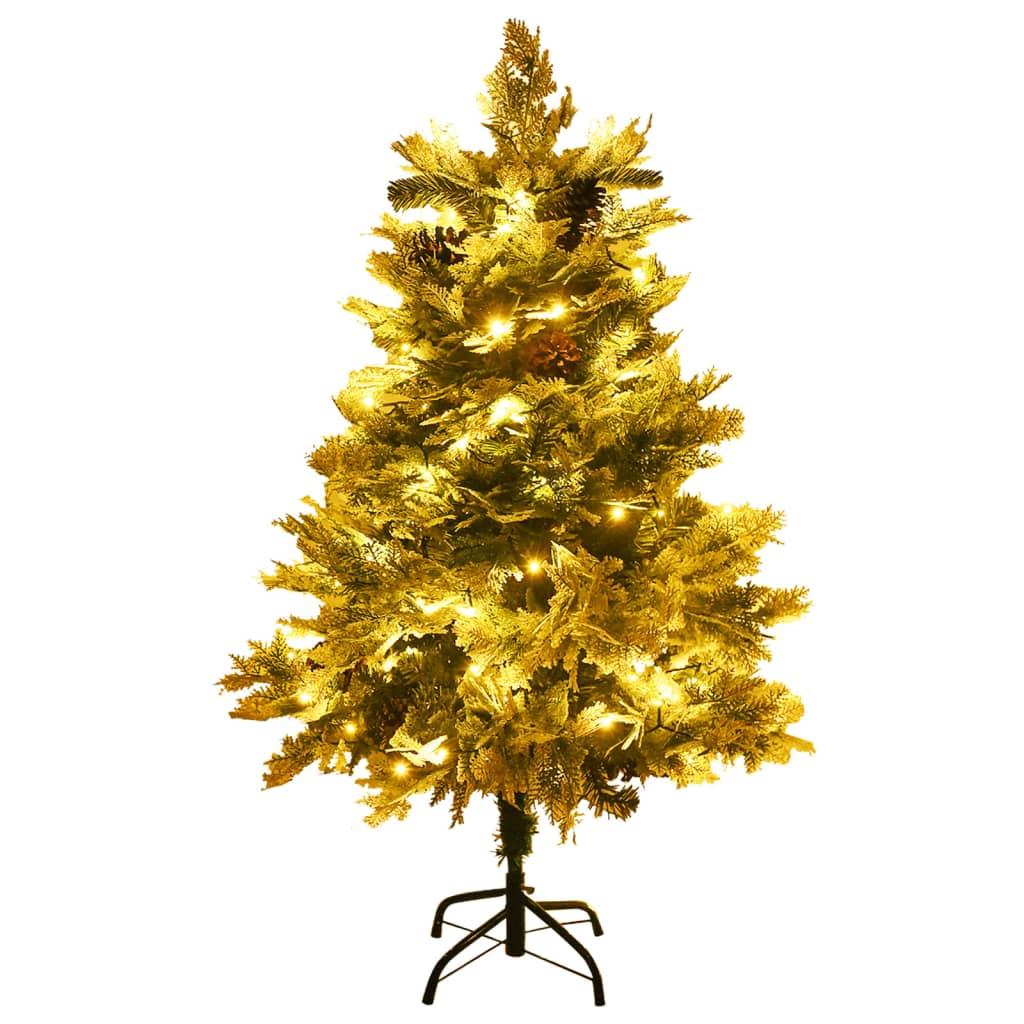 Weihnachtsbaum Mit Beleuchtung Und Kiefernzapfen Grün 150 Cm