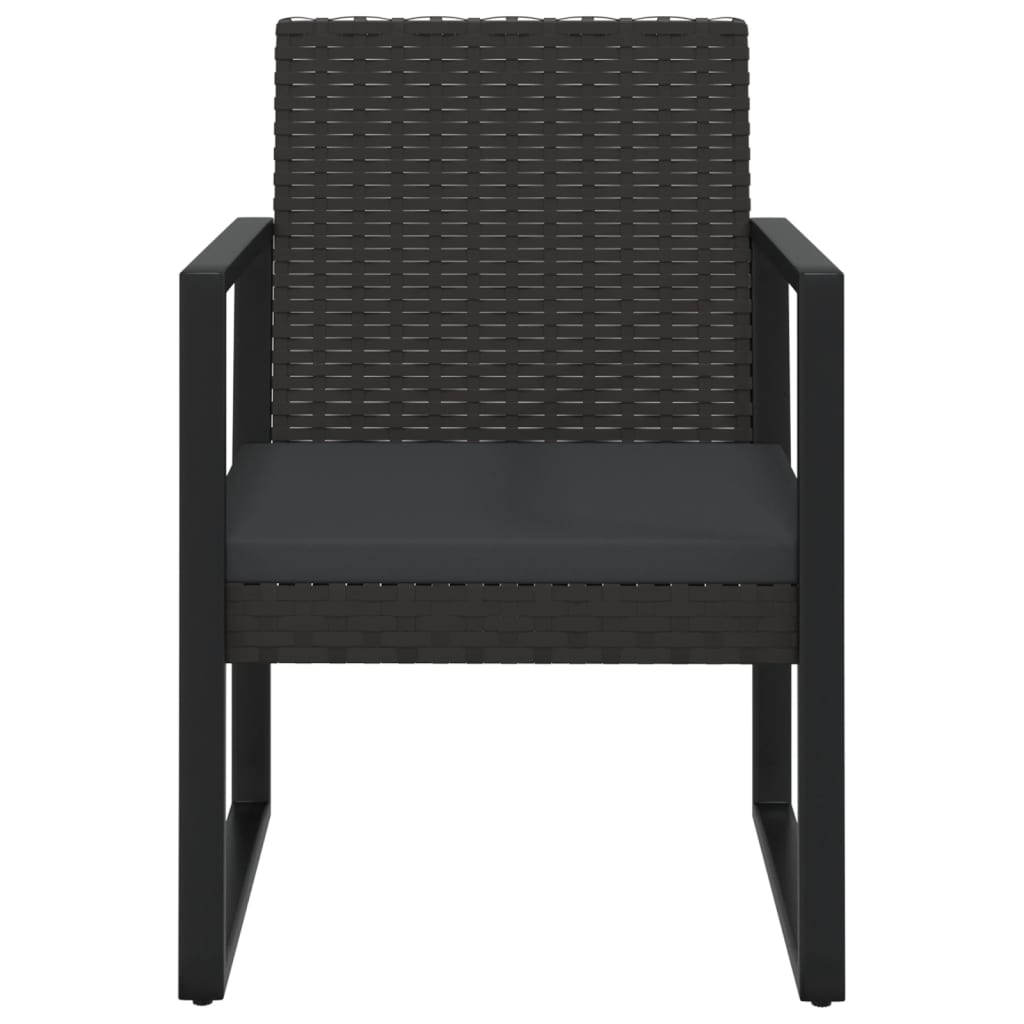 4-Tlg. Garten-Lounge-Set Mit Kissen Schwarz Poly Rattan