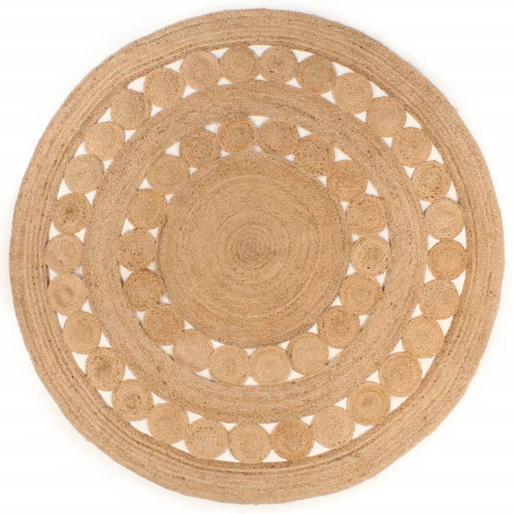 Teppich Flechtmuster Jute Rund