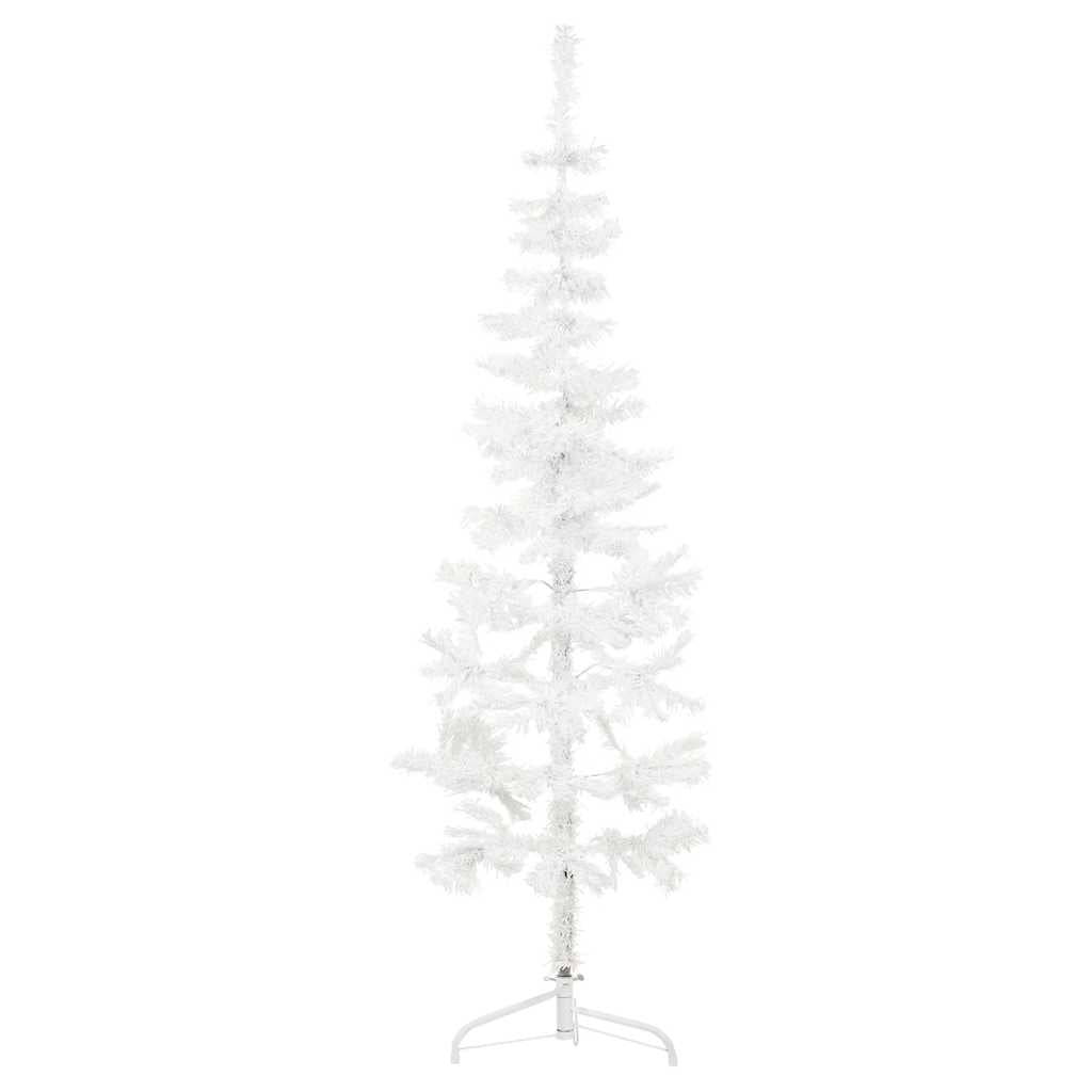 Künstlicher Halb-Weihnachtsbaum Mit Ständer Schlank Weiß