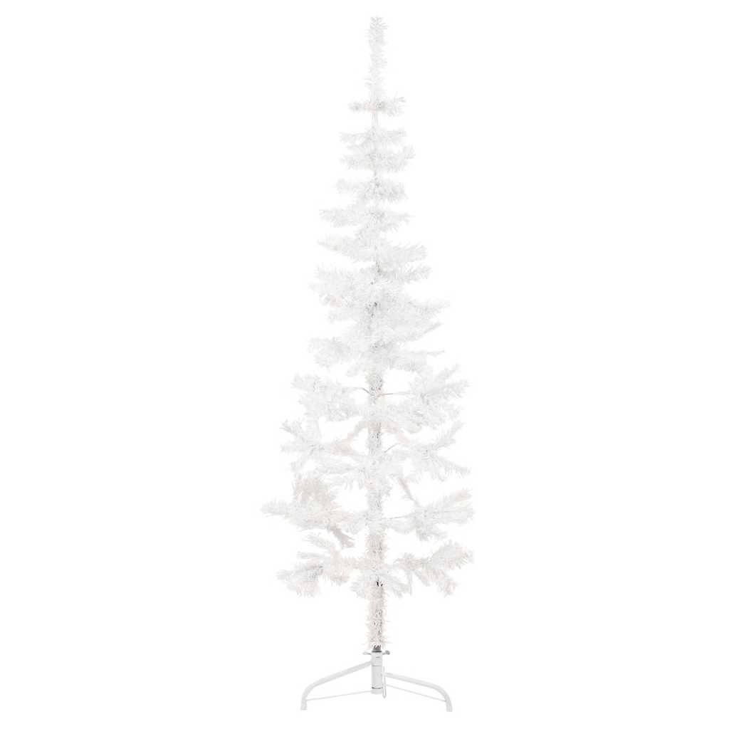 Künstlicher Halb-Weihnachtsbaum Mit Ständer Schlank Weiß