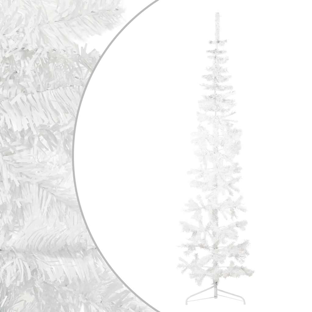 Künstlicher Halb-Weihnachtsbaum Mit Ständer Schlank Weiß