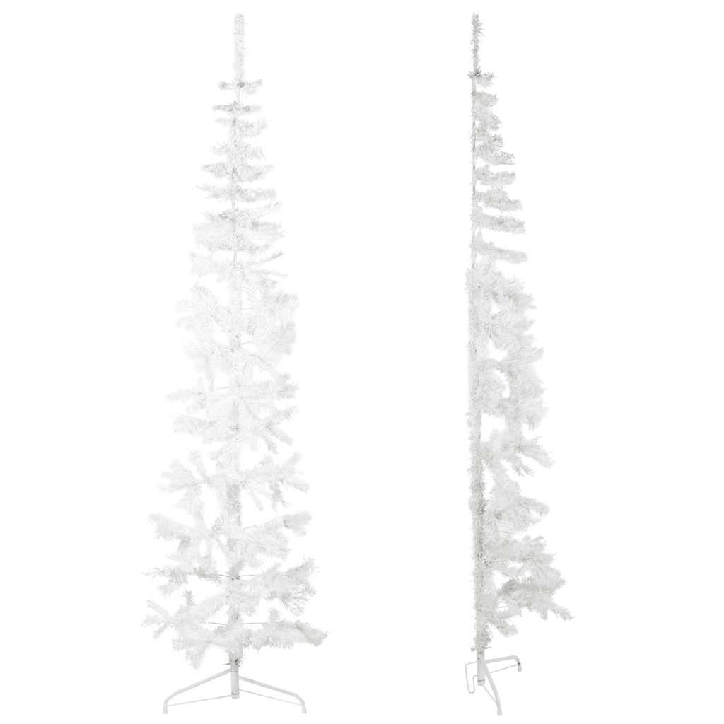 Künstlicher Halb-Weihnachtsbaum Mit Ständer Schlank Weiß