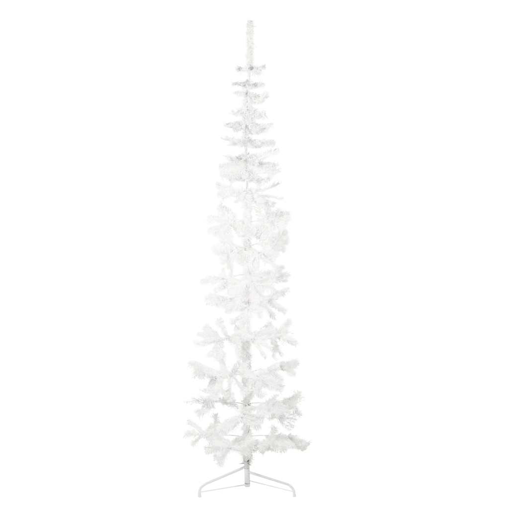 Künstlicher Halb-Weihnachtsbaum Mit Ständer Schlank Weiß