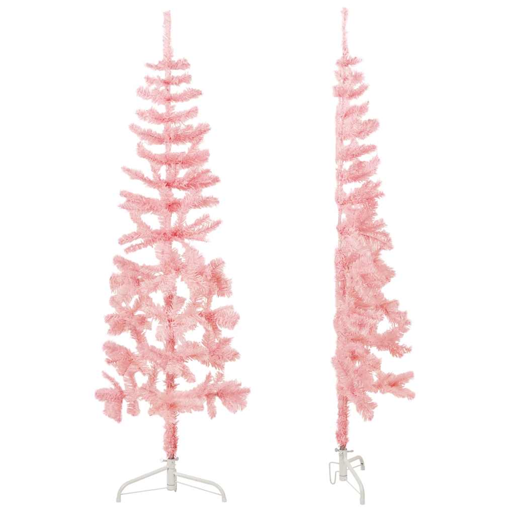 Künstlicher Halb-Weihnachtsbaum Mit Ständer Schlank Rosa