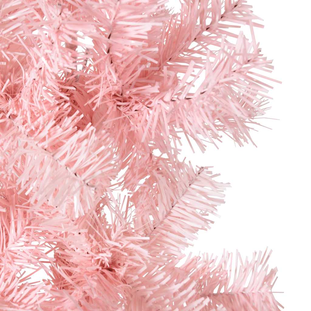 Künstlicher Halb-Weihnachtsbaum Mit Ständer Schlank Rosa
