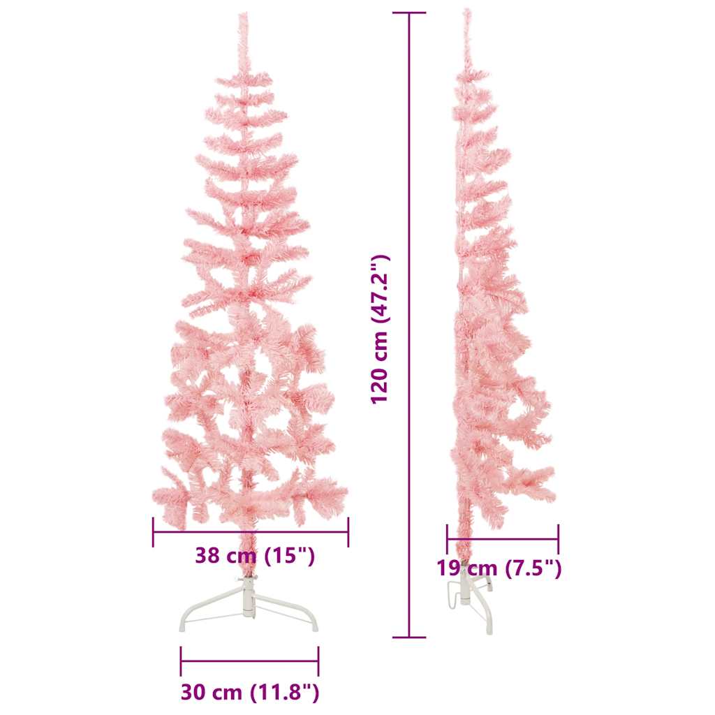 Künstlicher Halb-Weihnachtsbaum Mit Ständer Schlank Rosa