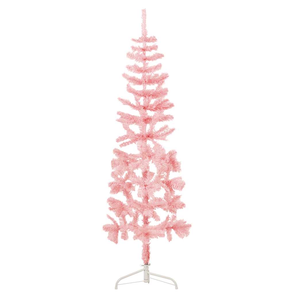 Künstlicher Halb-Weihnachtsbaum Mit Ständer Schlank Rosa