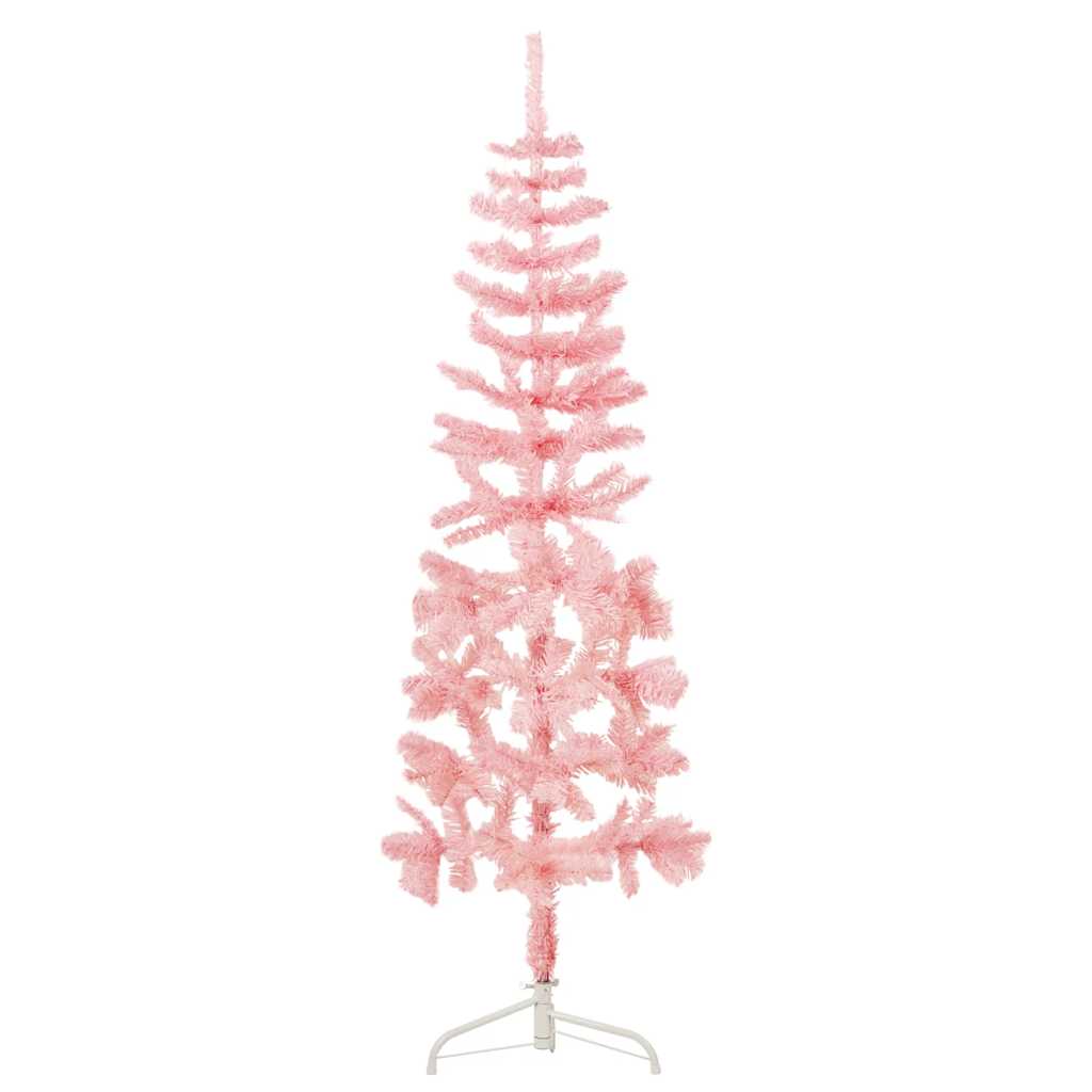 Künstlicher Halb-Weihnachtsbaum Mit Ständer Schlank Rosa
