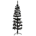 Künstlicher Halb-Weihnachtsbaum Ständer Schlank Schwarz