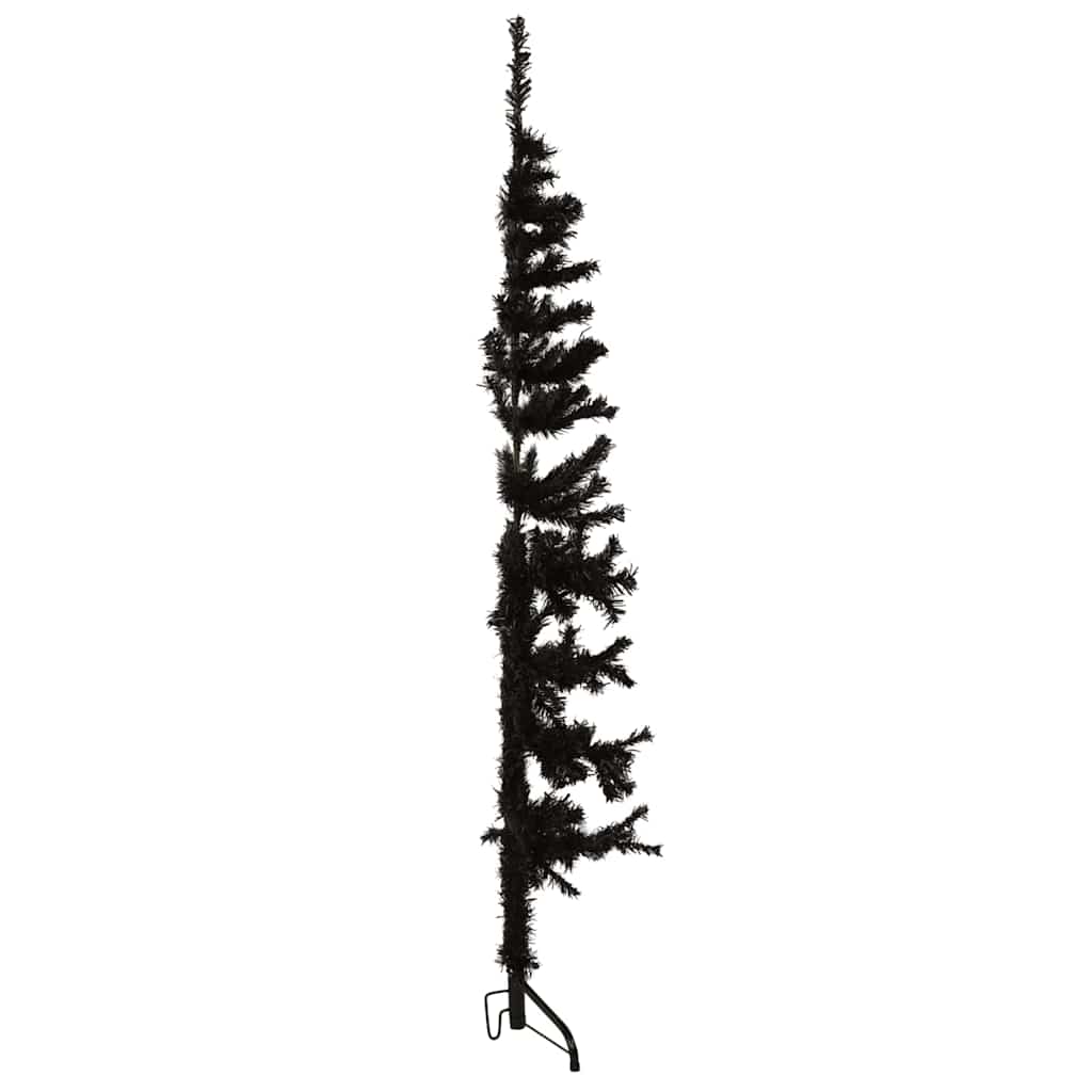 Künstlicher Halb-Weihnachtsbaum Ständer Schlank Schwarz