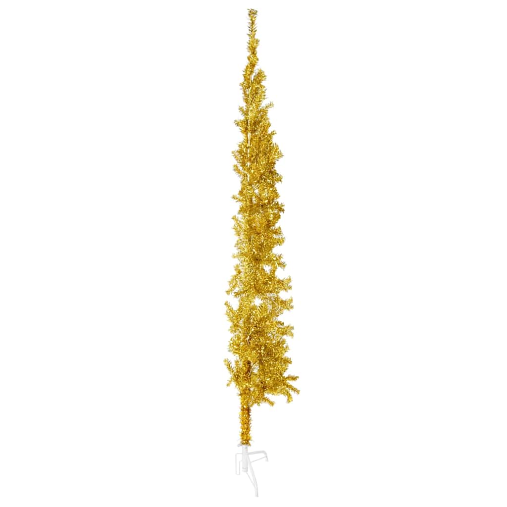 Künstlicher Halb-Weihnachtsbaum Mit Ständer Schlank Gold