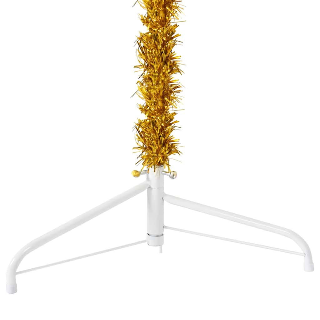Künstlicher Halb-Weihnachtsbaum Mit Ständer Schlank Gold