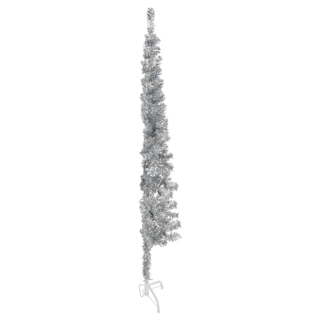 Künstlicher Halb-Weihnachtsbaum Ständer Schlank N Silber