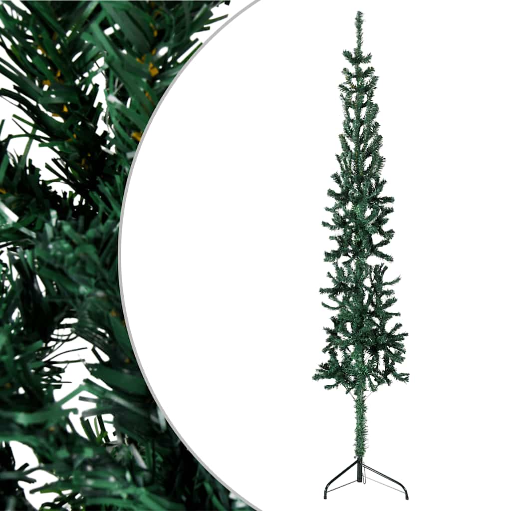 Künstlicher Halb-Weihnachtsbaum Mit Ständer Schlank Grün